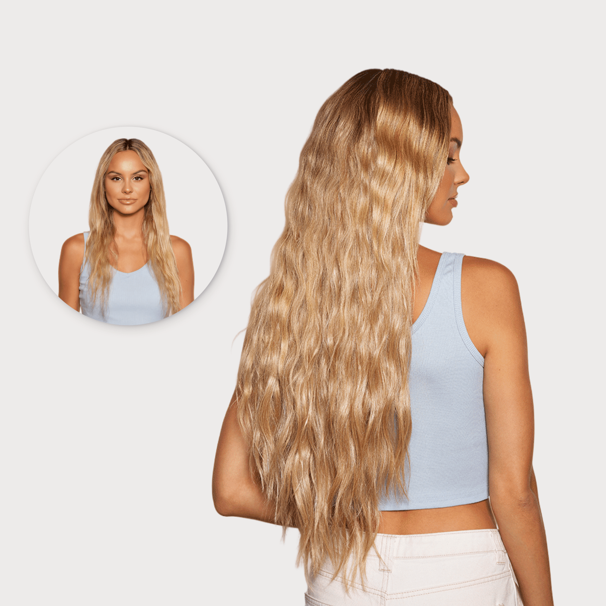 24 Inch 7-Piece Wavy Extension Synthetic Hair Extensions INH