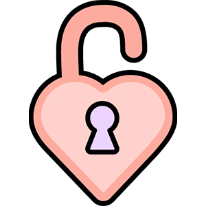 Heart-shaped lock with a keyhole on a green background