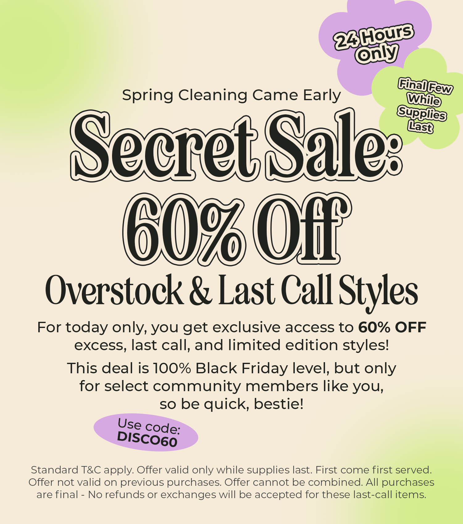 60% Off Overstock & Last Call Styles