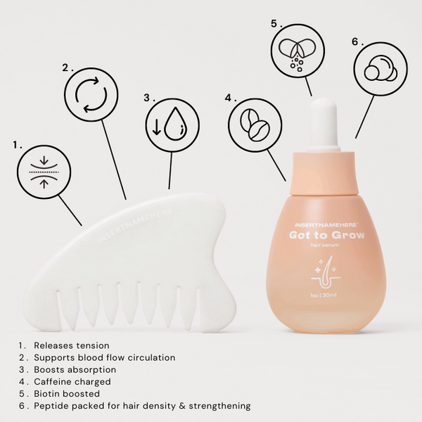 How to Use Our Got to Grow Hair Serum + Gua Sha Jade Comb