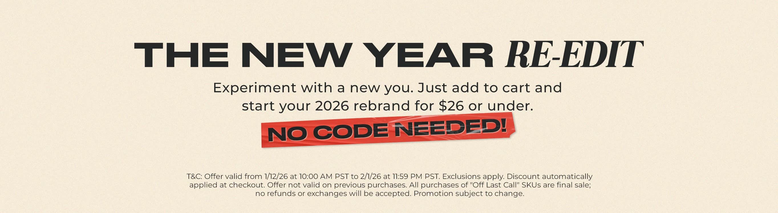 $26 and Under New Year Shop