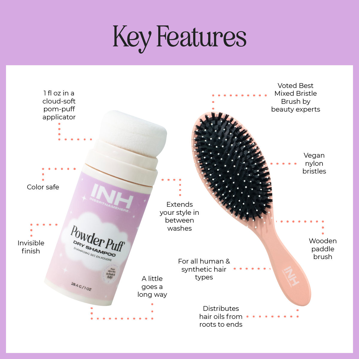 Vegan Boar Bristle Hair Brush