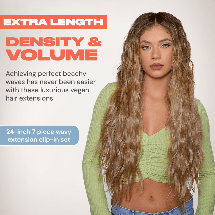 24 Inch 7-Piece Wavy Extension | Synthetic Hair Extensions | INH Hair ...