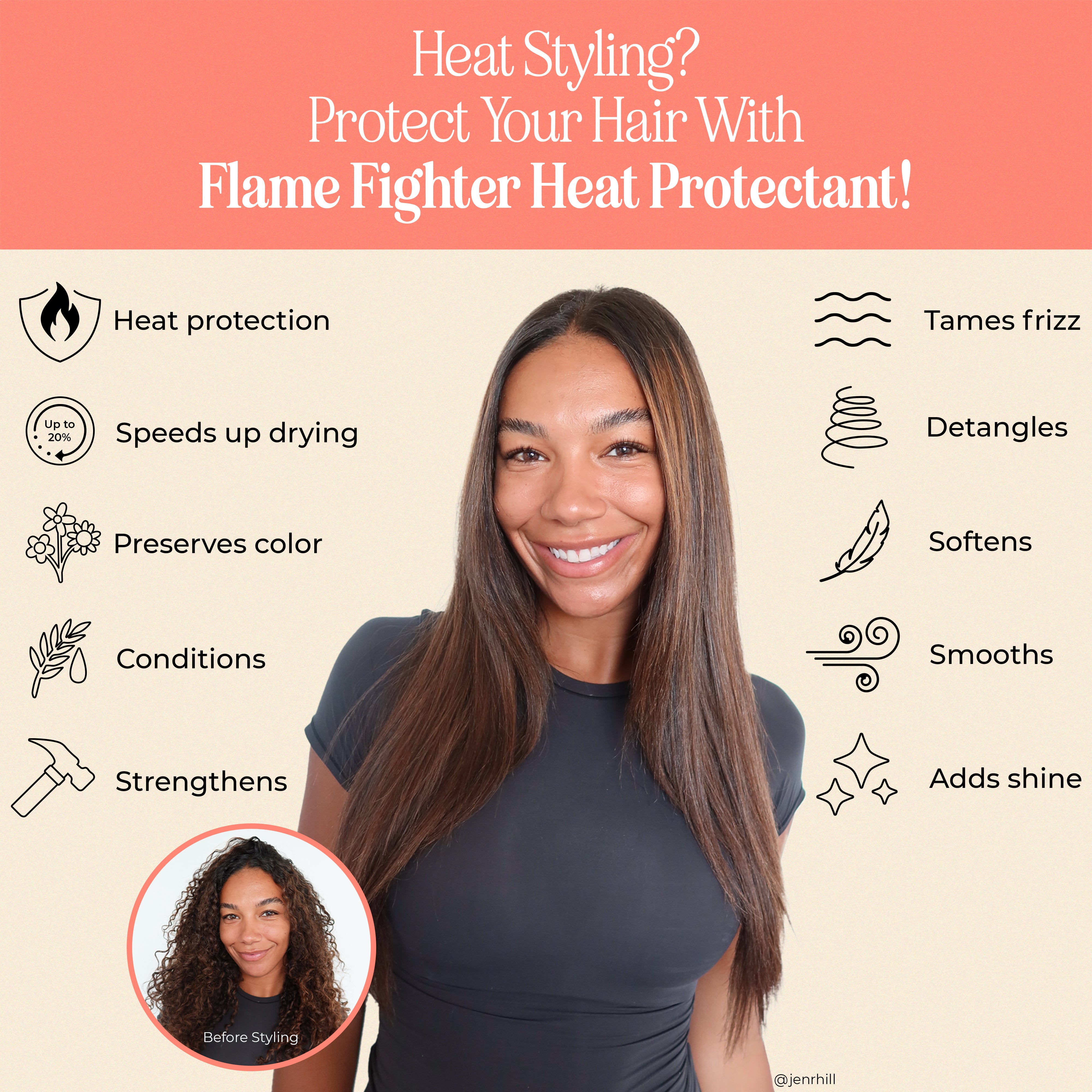 Flame Fighter Heat Protectant 10-in-1 Prep Spray