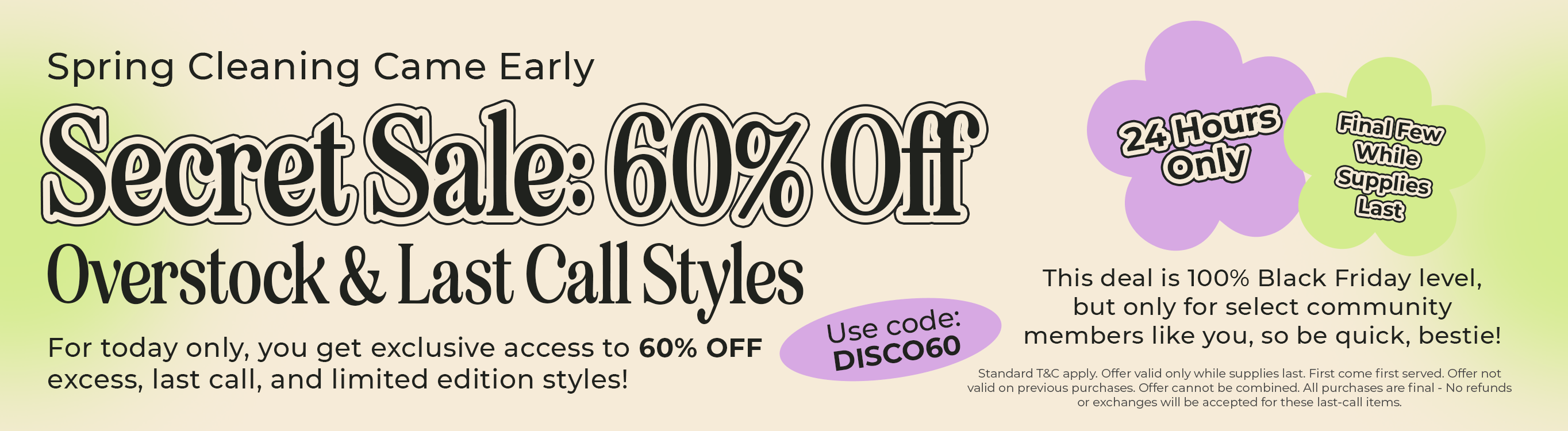 60% Off Overstock & Last Call Styles