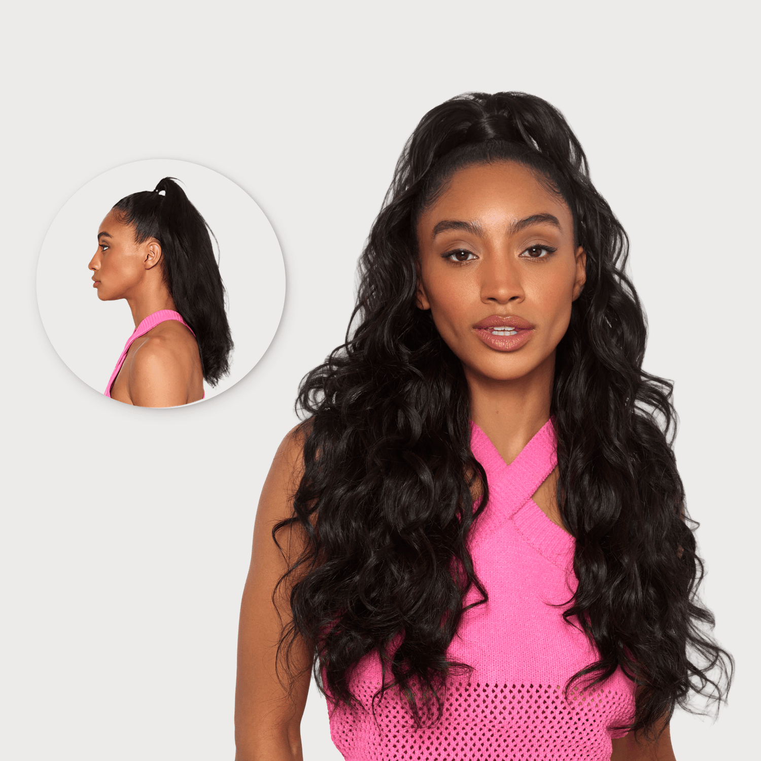 Free Ponytail with Half Up Half Down