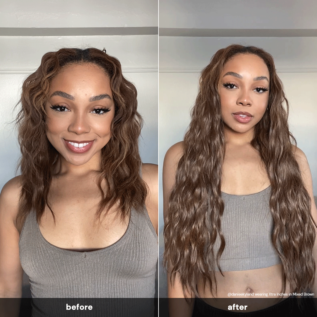 24 Inch 7 Piece Wavy Extension Synthetic Hair Extensions INH