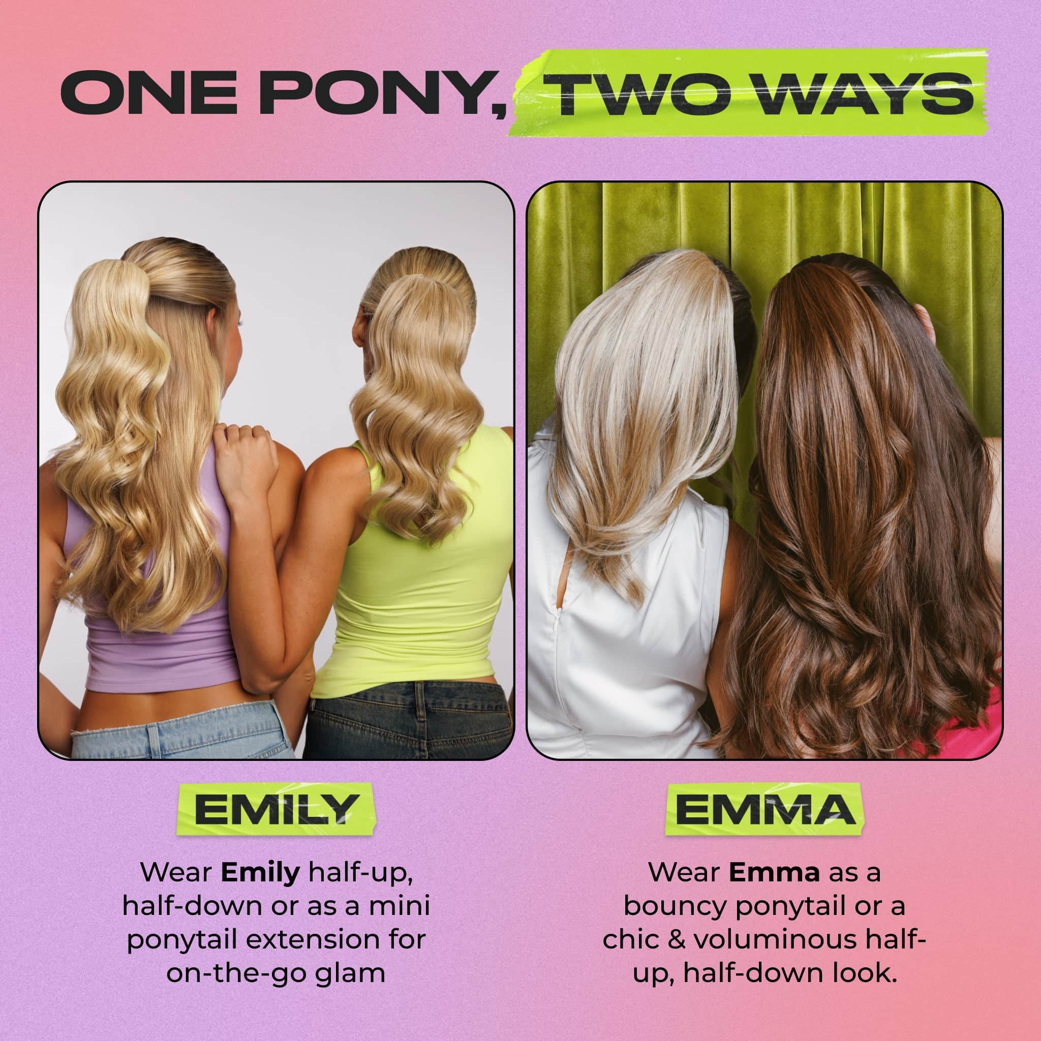 Ema Emily Dawn-to-Dusk Duo: Emma Ponytail Extension & Emily Ponytail Extension ...