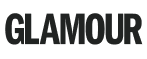 Glamour logo in green on a black background