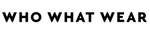 Text 'WHO WHAT WEAR' in black on a green background